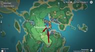 Location of the Luxurious Chest on the map (Image via Genshin Impact)